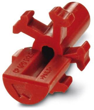 Roter Kunststoffdübel mit Flügeln und zentralem Loch zum Befestigen von Schrauben in Wänden.