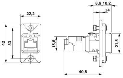 Phoenix Contact CUC-V14-F1ZNI-EM/R4F8 Anbaurahmen 1413961 Polzahl Sensoren 8 Metall 1St.