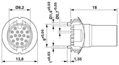 Phoenix Contact 1418641 Muster-Set Buchse, gerade Polzahl Sensoren: 17 5St.