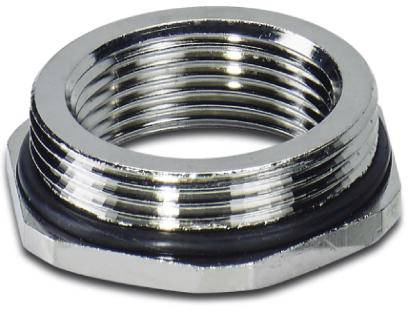 Metallischer Außengewinde-Adapter mit Dichtungsring, genutzt zur Verbindung von Rohrleitungen oder Schläuchen.