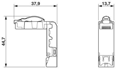 Phoenix Contact CUC-IND-C1ZNI-T/R4IE8 RJ45-Steckverbinder 1421877 Stecker, gewinkelt Polzahl Sensoren 8 Metall 1 St.