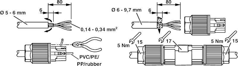 Phoenix Contact 1414412 Leitungsverbinder Gesamtpolzahl: 8 1St.