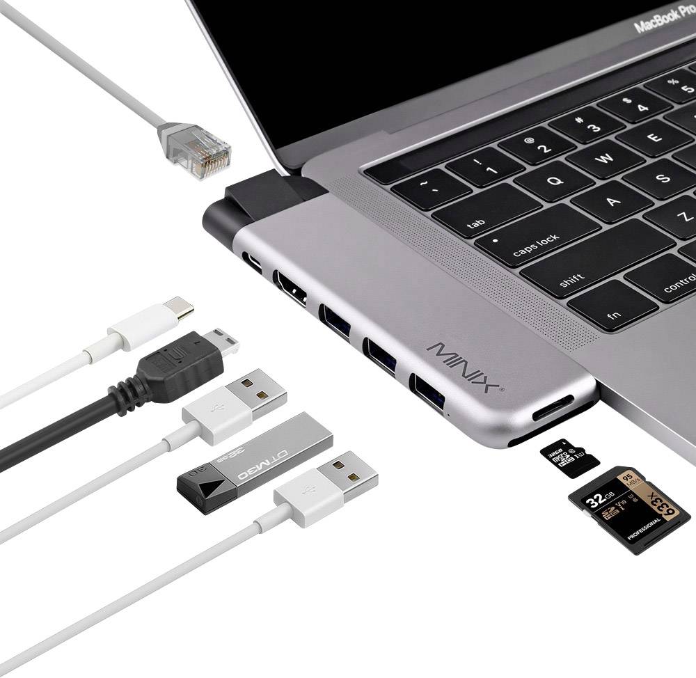 Minix NEO-C-DSGR-PRO Notebook Dockingstation Passend für Marke (Notebook Dockingstations): Apple in
