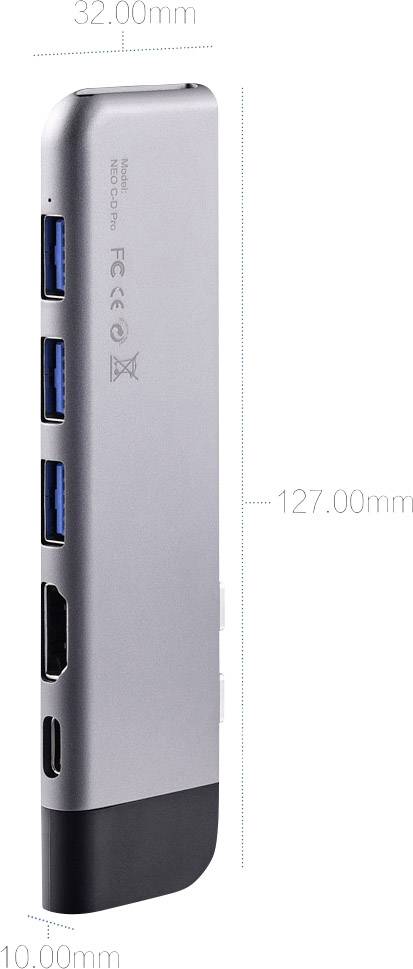 Minix NEO-C-DSGR-PRO Notebook Dockingstation Passend für Marke (Notebook Dockingstations): Apple in