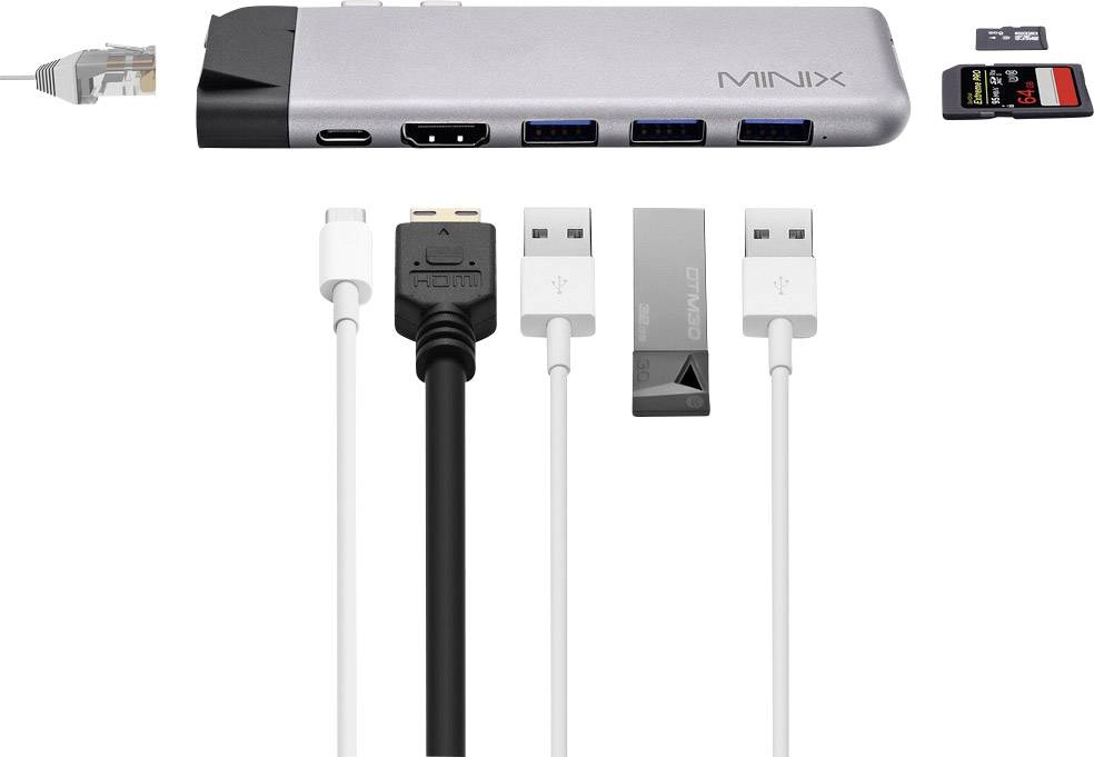 Minix NEO-C-DSGR-PRO Notebook Dockingstation Passend für Marke (Notebook Dockingstations): Apple in