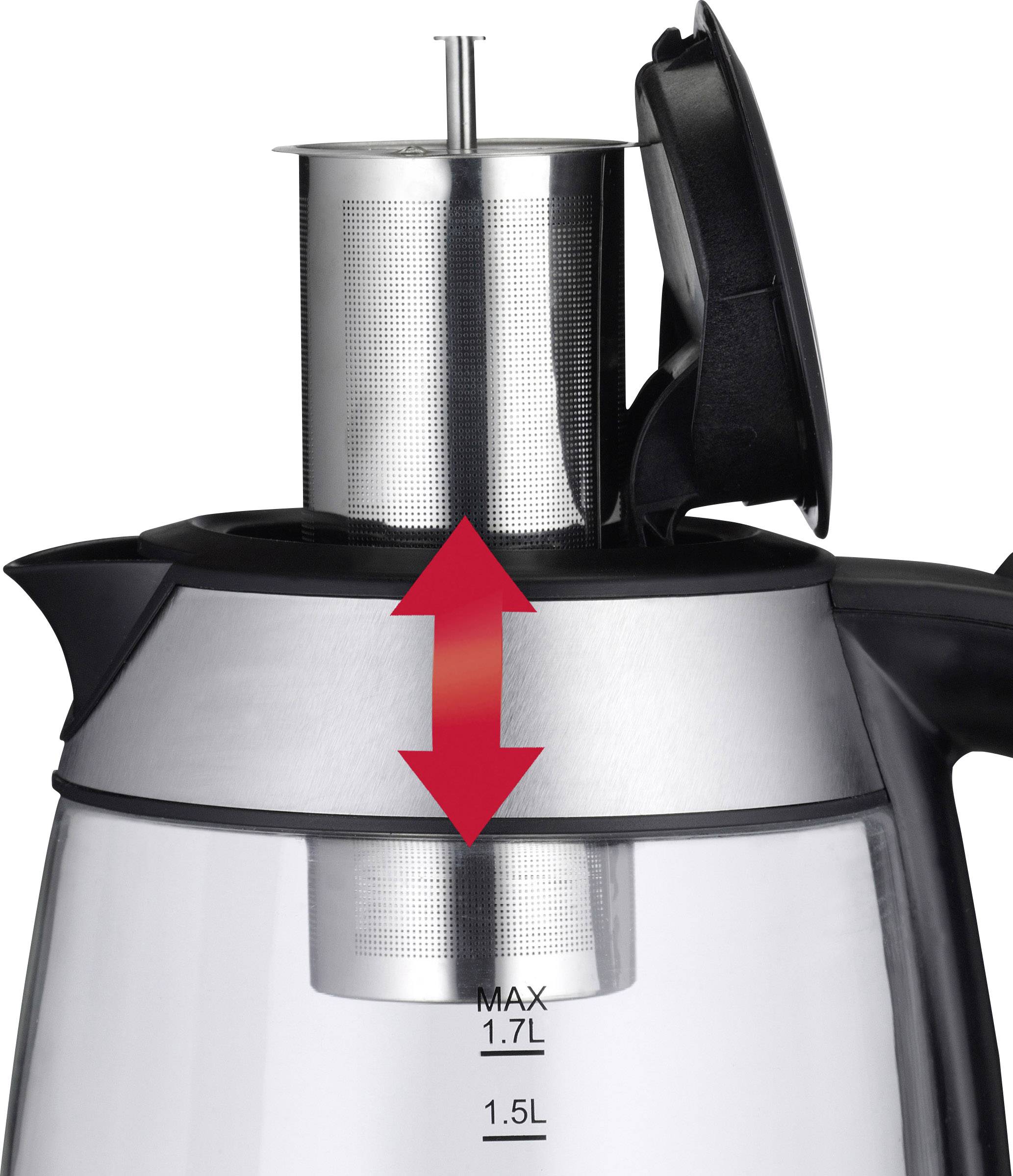 Trisa Perfect Tea Teebereiter Glas, Edelstahl (gebürstet), Schwarz