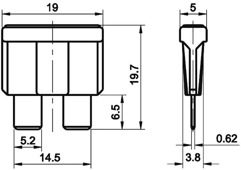 TRU COMPONENTS 8551188 Kfz Standard Flachsicherung 25A Weiß