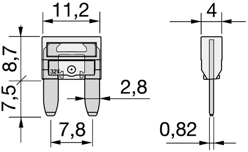 TRU COMPONENTS 8551256 Kfz Mini Flachsicherung 4A Rosa