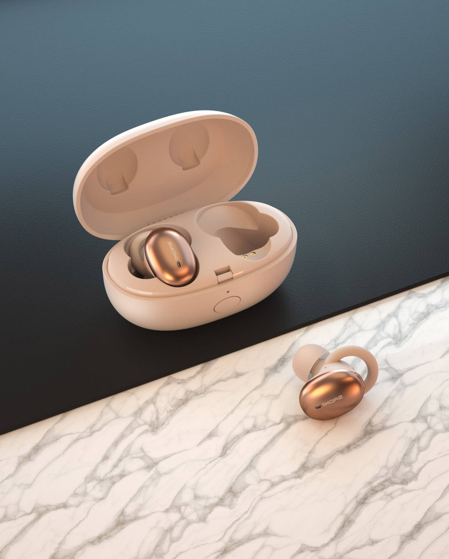 1more E1026BT-I In Ear Kopfhörer Bluetooth® Gold Noise Cancelling Headset