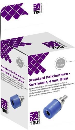 TRU COMPONENTS Laborsteckverbinder-Sortiment Buchse, Einbau vertikal Blau 10 St.