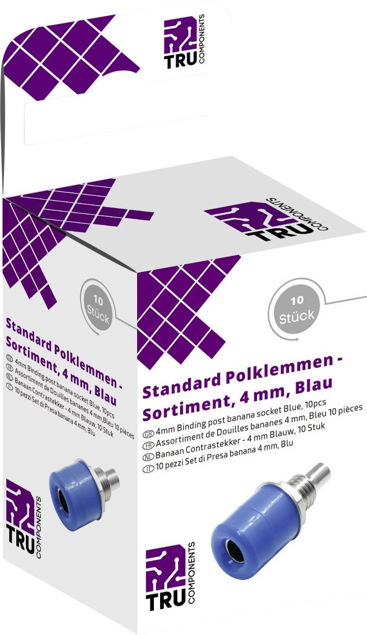 TRU COMPONENTS Laborsteckverbinder-Sortiment Buchse, Einbau vertikal Blau 10 St.