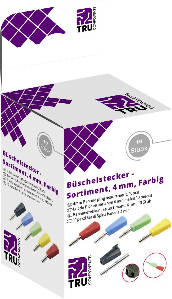 TRU COMPONENTS Laborsteckverbinder-Sortiment Stecker, gerade Stift 