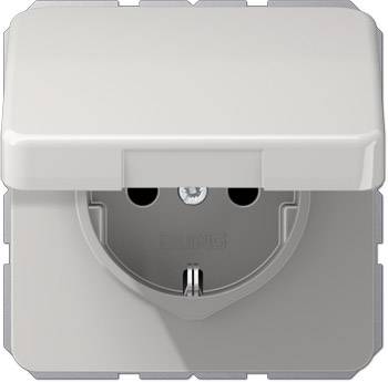 Jung 1fach Einsatz Schutzkontakt-Steckdose mit Klappdeckel Grau CD1520BFKLLG 1 St.