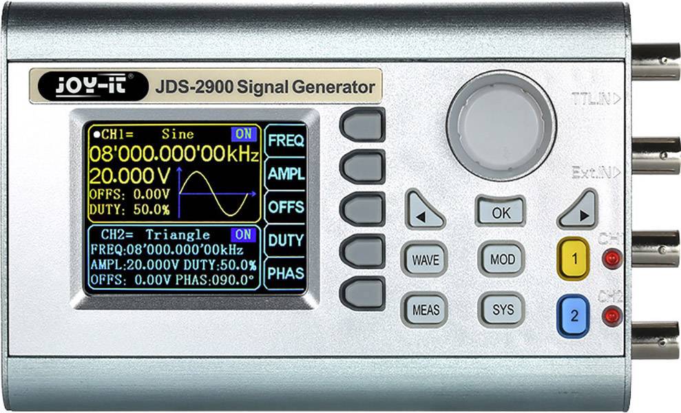 Joy-it JDS2915 Funktionsgenerator akkubetrieben, Funktionsgenerator netzbetrieben 15 MHz - 0.01 µHz