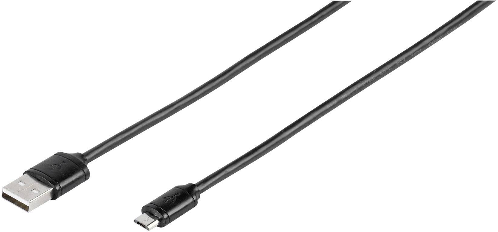 Vivanco USB-Kabel USB 2.0 USB-A Stecker, USB-Micro-B Stecker 1.00 m Schwarz 35815