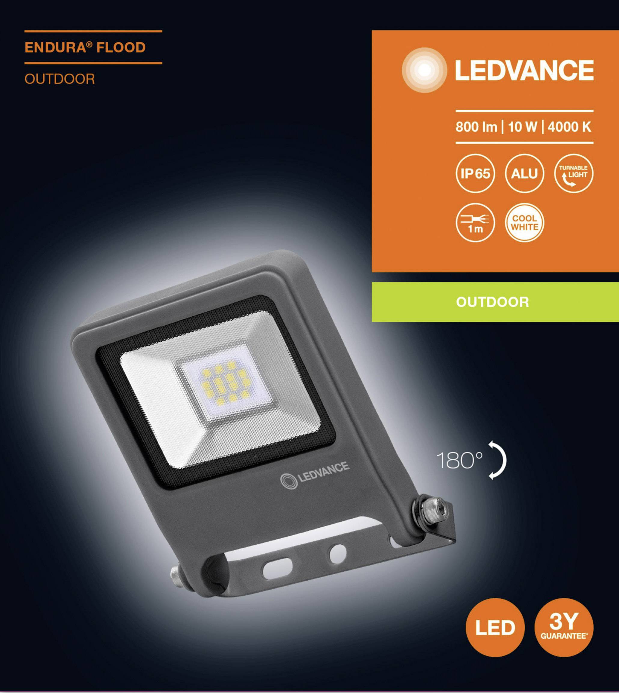 LEDVANCE ENDURA® FLOOD Cool White L 4058075206663 LED-Außenstrahler 10 W Leuchtfarben: Neutralweiß