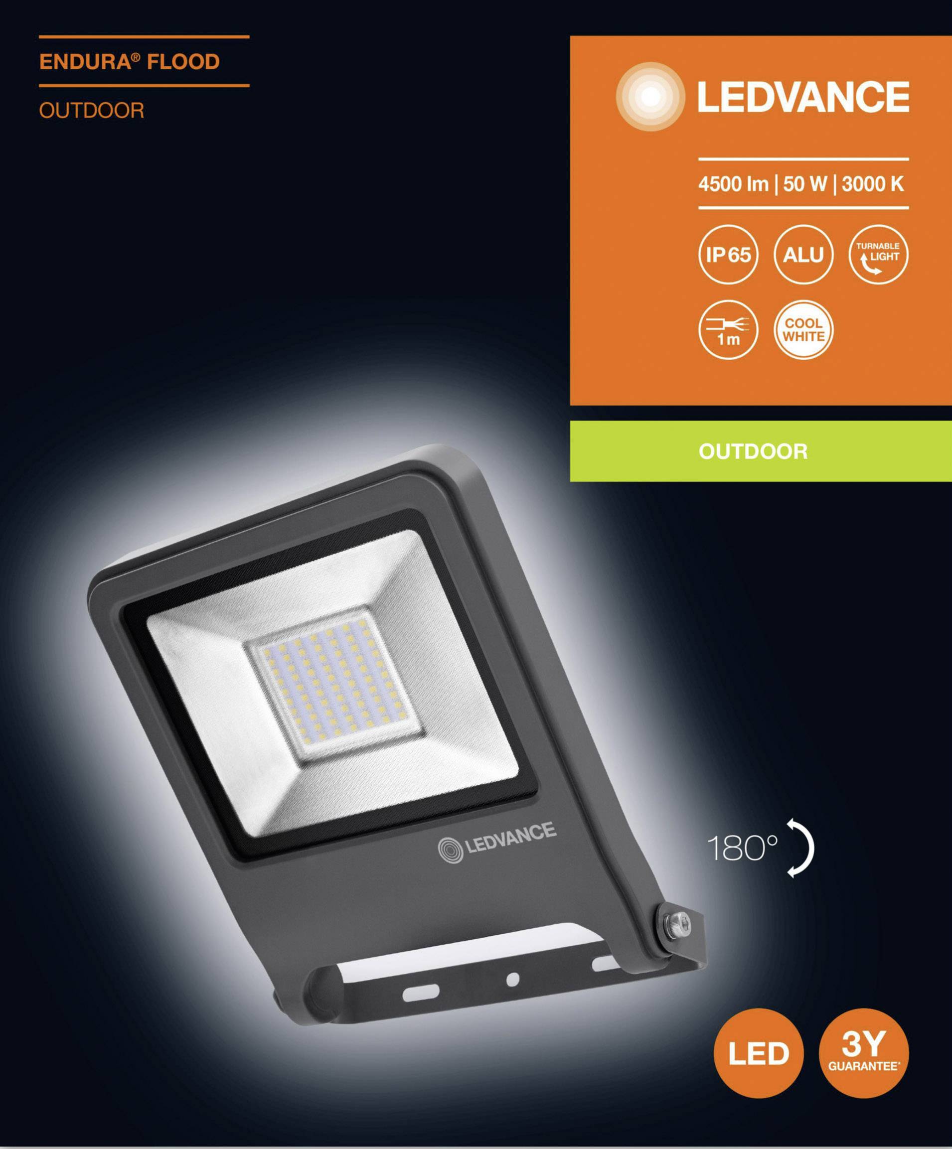 LEDVANCE ENDURA® FLOOD Cool White L 4058075206724 LED-Außenstrahler 50W Leuchtfarben: Neutralweiß