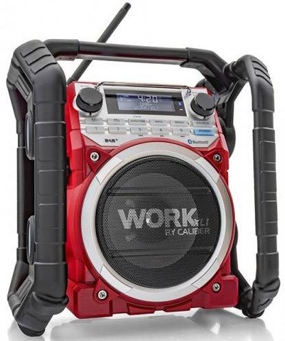 Caliber WORKXL1 Baustellenradio DAB+, UKW AUX, Bluetooth® Akku-Ladefunktion, wasserdicht, stoßfest, staubdicht Schwarz, Rot