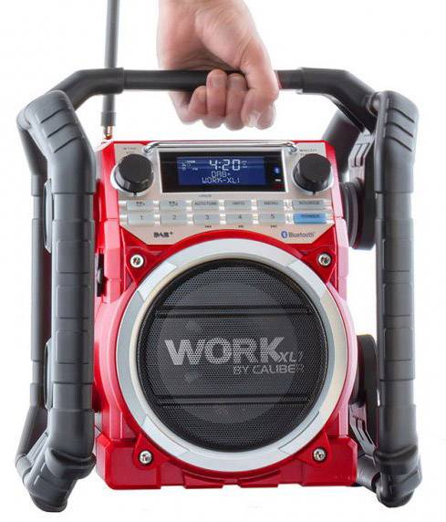 Caliber WORKXL1 Baustellenradio DAB+, UKW AUX, Bluetooth® Akku-Ladefunktion, wasserdicht, stoßfest, staubdicht Schwarz, Rot