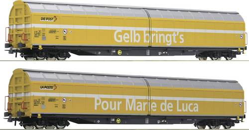 76087 H0 2er-Set Schiebewandwagen Post der SBB