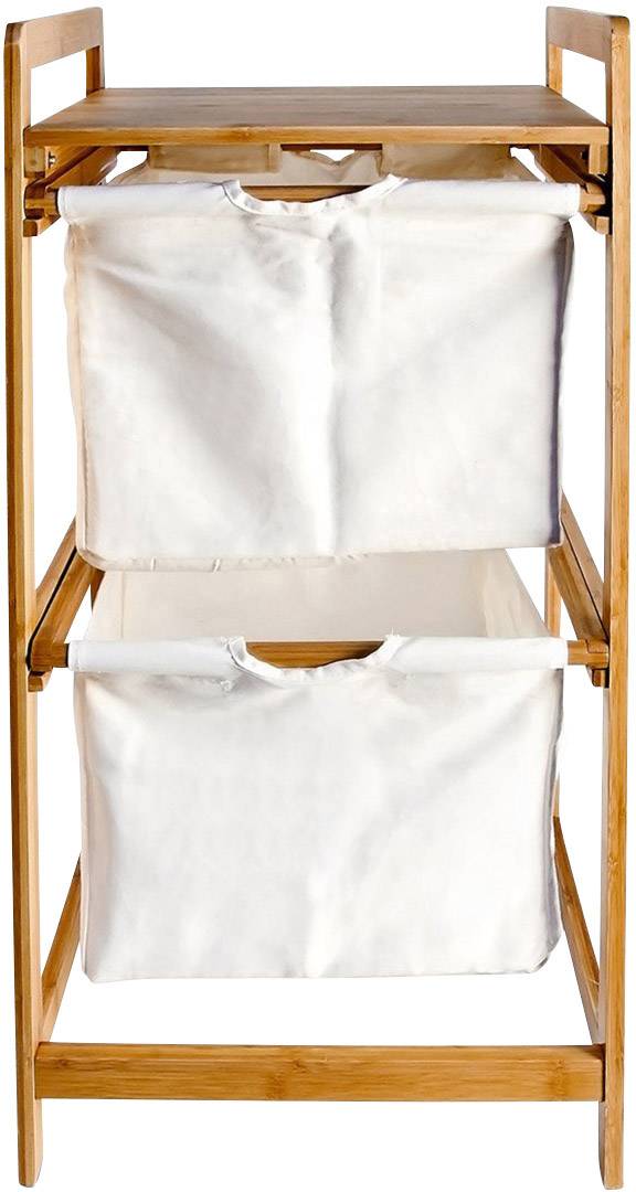 Relaxdays 10016333 Linea waschbar Regal Bambus, Creme Stand