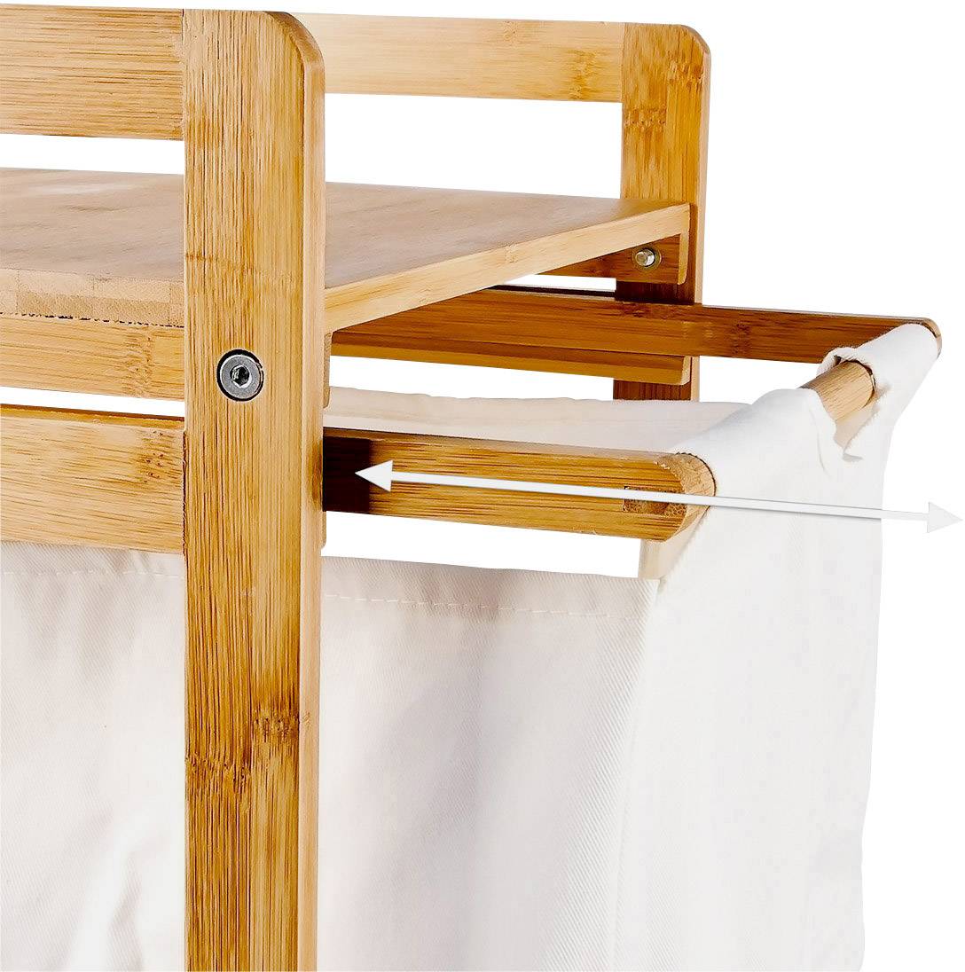 Relaxdays 10016333 Linea waschbar Regal Bambus, Creme Stand