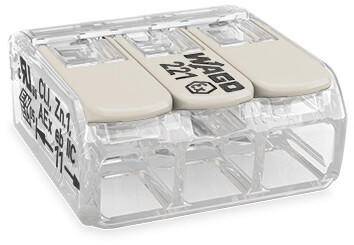 WAGO 221-483 Verbindungsklemme flexibel: 0.20-4 mm² starr: 0.20-4 mm² Polzahl: 3 Transparent