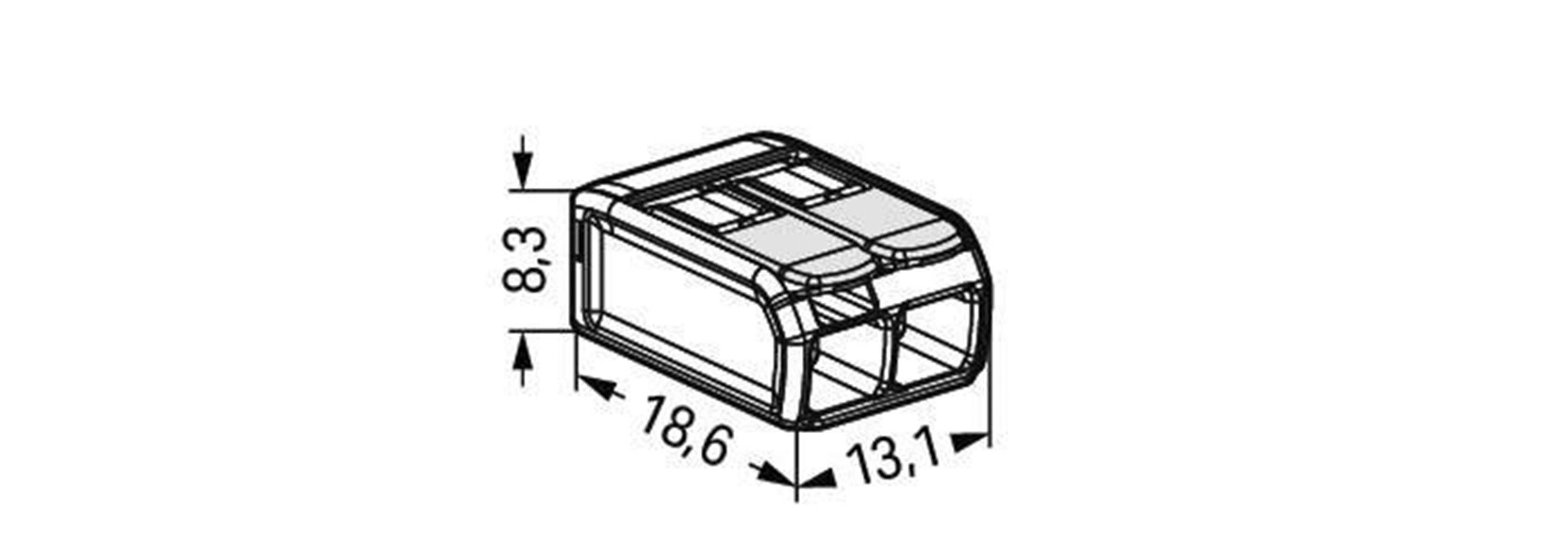 WAGO 221-482 Verbindungsklemme flexibel: 0.20-4mm² starr: 0.20-4mm² Polzahl: 2 Transparent, Weiß