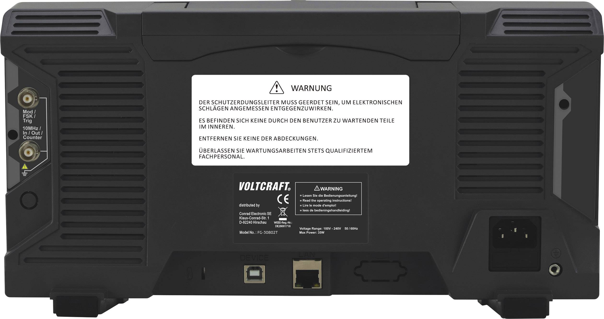 VOLTCRAFT FG-30802T Funktionsgenerator netzbetrieben 1 µHz - 80 MHz 2-Kanal Arbiträr, Rauschen, Pul