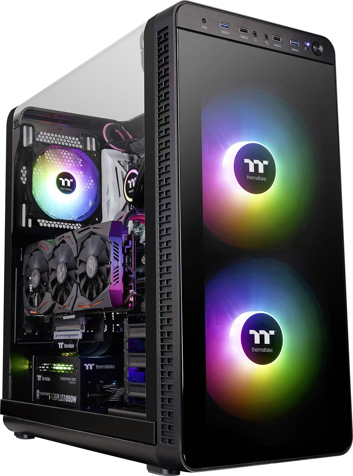 Thermaltake Pure 20 ARGB Sync PC-Gehäuse-Lüfter Schwarz, RGB (B x H x T) 200 x 200 x 30 mm inkl. LED-Beleuchtung