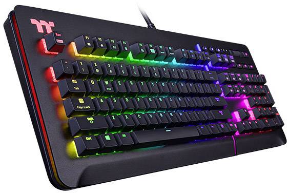 Thermaltake LEVEL 20 RGB USB Gaming-Tastatur Deutsch, QWERTZ Schwarz Beleuchtet, Audio-Anschluss, USB-Anschluss