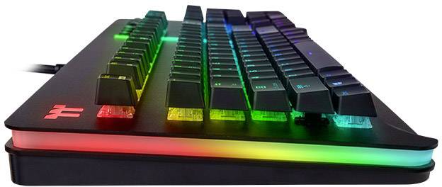 Thermaltake LEVEL 20 RGB USB Gaming-Tastatur Deutsch, QWERTZ Schwarz Beleuchtet, Audio-Anschluss, USB-Anschluss