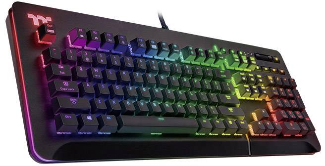 Thermaltake LEVEL 20 RGB USB Gaming-Tastatur Deutsch, QWERTZ Schwarz Beleuchtet, Audio-Anschluss, USB-Anschluss