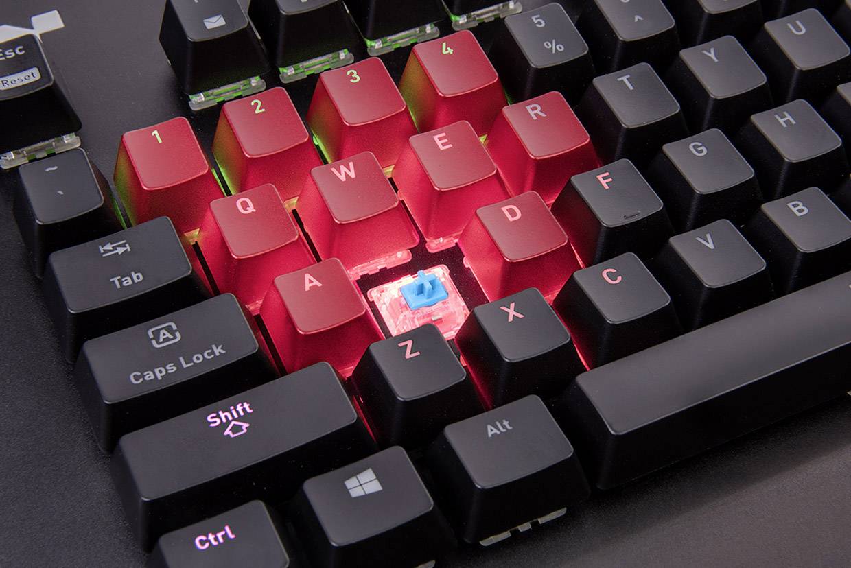 Thermaltake LEVEL 20 RGB USB Gaming-Tastatur Deutsch, QWERTZ Schwarz Beleuchtet, Audio-Anschluss, USB-Anschluss