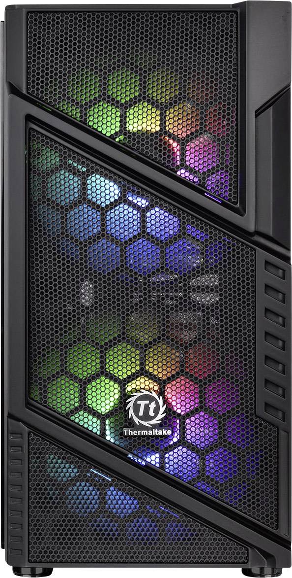Thermaltake Commander C31 TG Midi-Tower PC-Gehäuse, Gaming-Gehäuse Schwarz 2 Vorinstallierte LED Lüfter, 1 vorinstallierte
