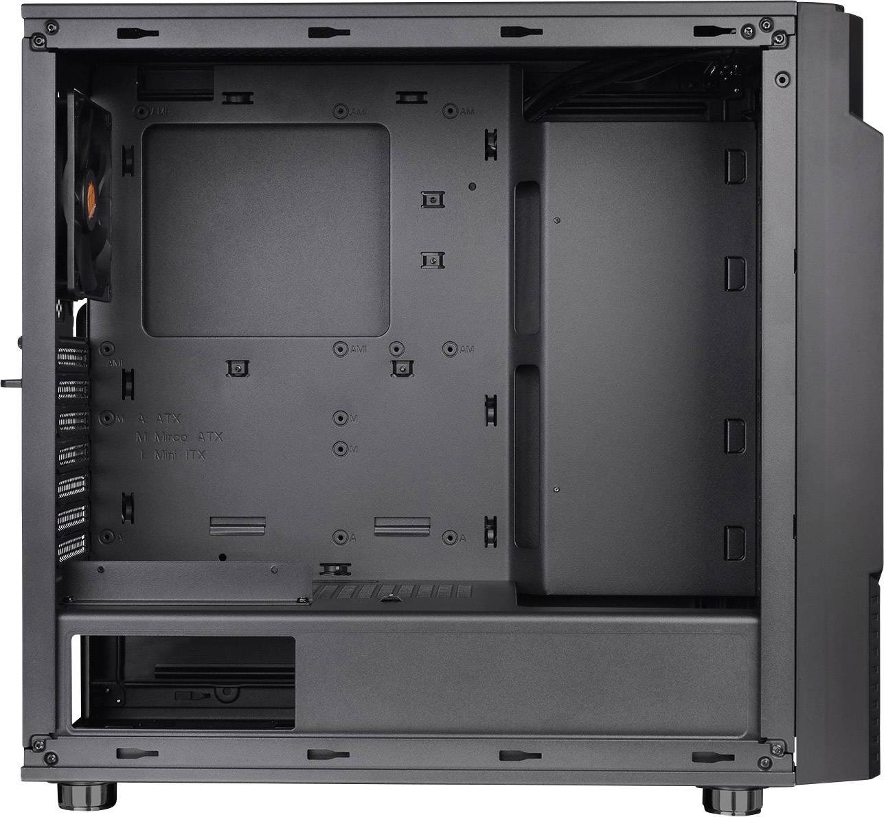 Thermaltake Commander C31 TG Midi-Tower PC-Gehäuse, Gaming-Gehäuse Schwarz 2 Vorinstallierte LED Lüfter, 1 vorinstallierte