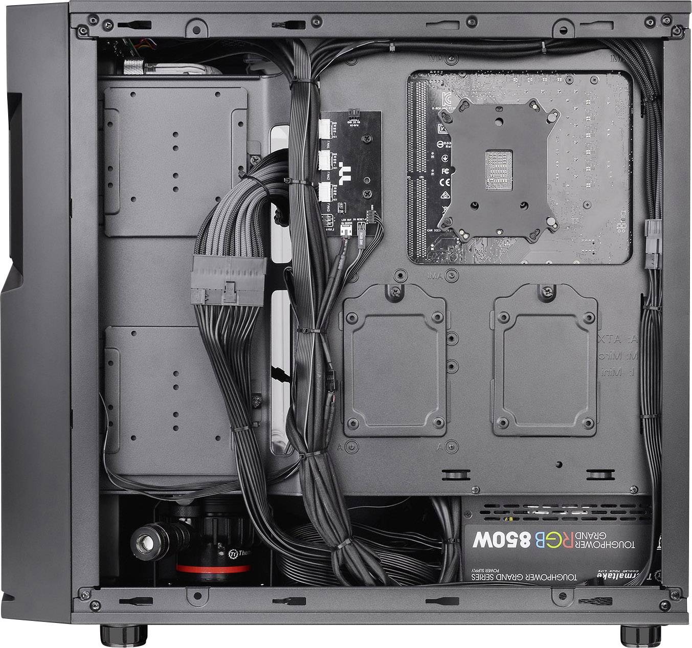 Thermaltake Commander C31 TG Midi-Tower PC-Gehäuse, Gaming-Gehäuse Schwarz 2 Vorinstallierte LED Lüfter, 1 vorinstallierte