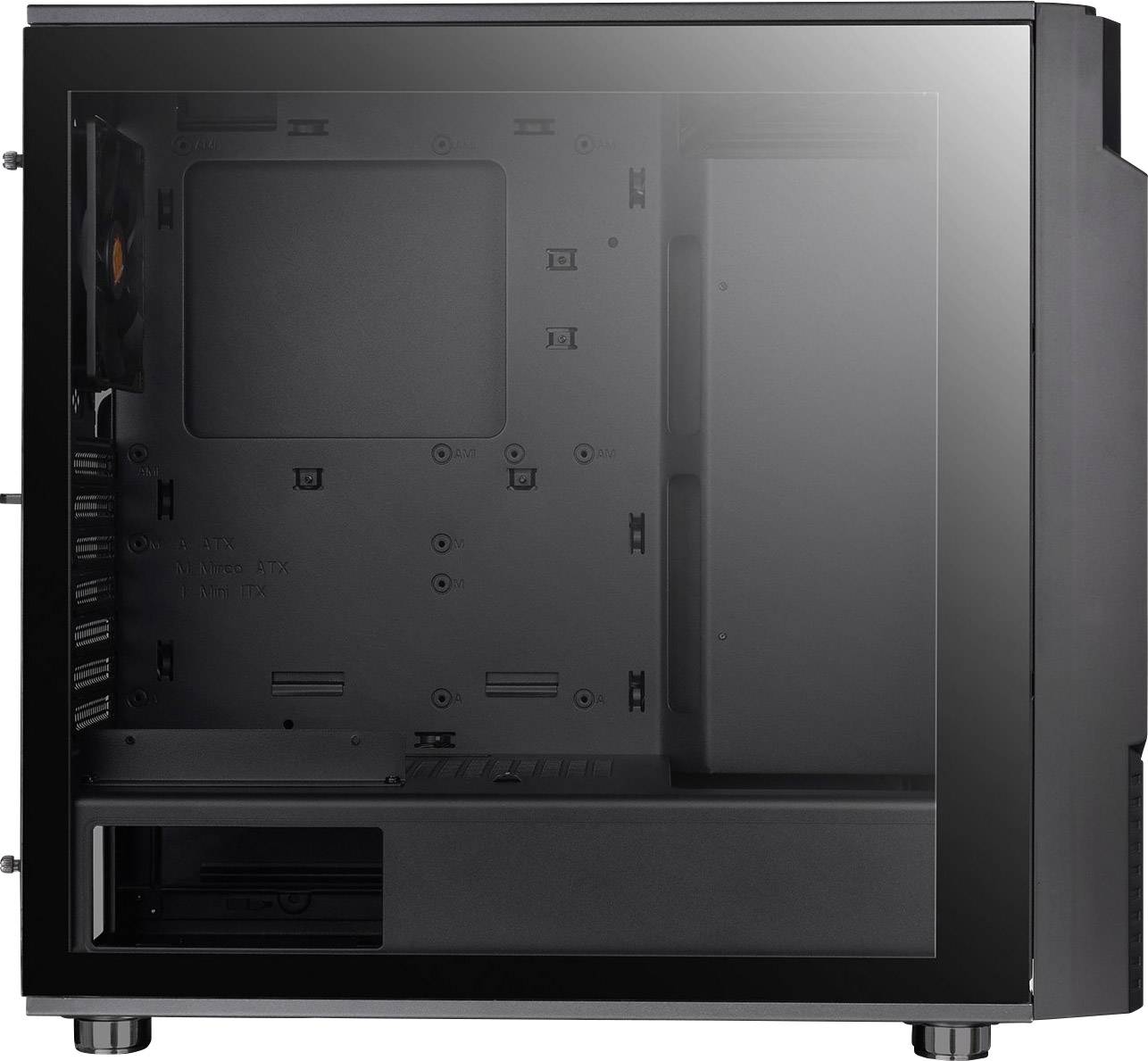 Thermaltake Commander C31 TG Midi-Tower PC-Gehäuse, Gaming-Gehäuse Schwarz 2 Vorinstallierte LED Lüfter, 1 vorinstallierte