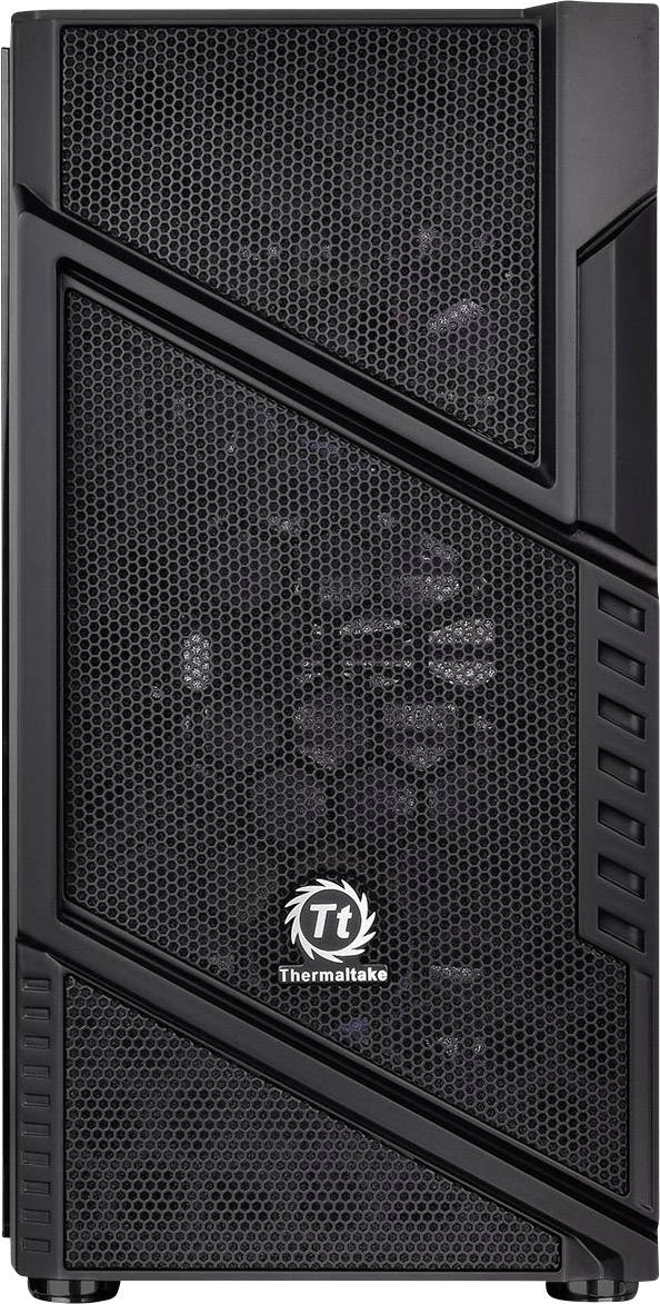 Thermaltake Commander C31 TG Midi-Tower PC-Gehäuse, Gaming-Gehäuse Schwarz 2 Vorinstallierte LED Lüfter, 1 vorinstallierte