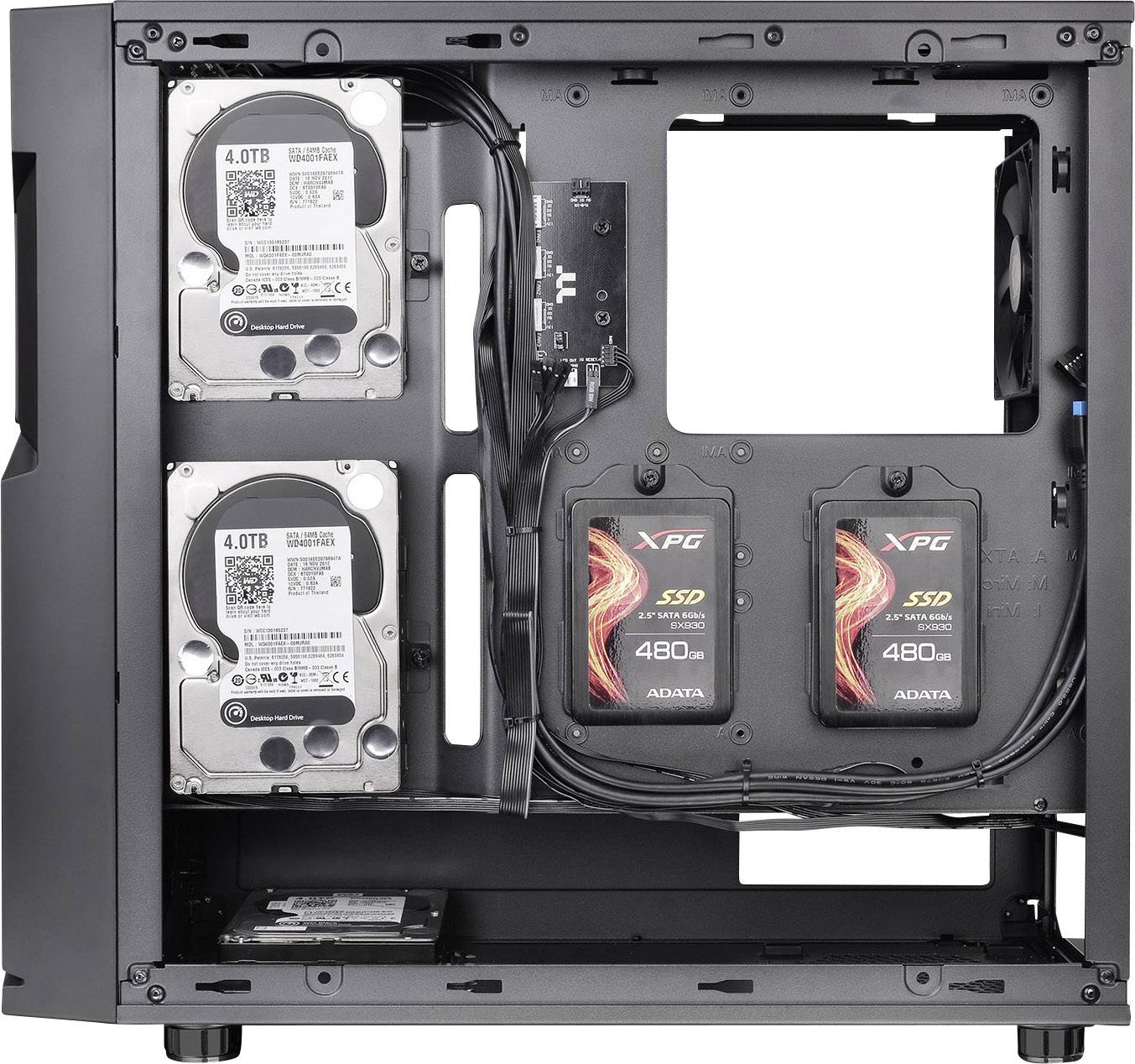 Thermaltake Commander C31 TG Midi-Tower PC-Gehäuse, Gaming-Gehäuse Schwarz 2 Vorinstallierte LED Lüfter, 1 vorinstallierte