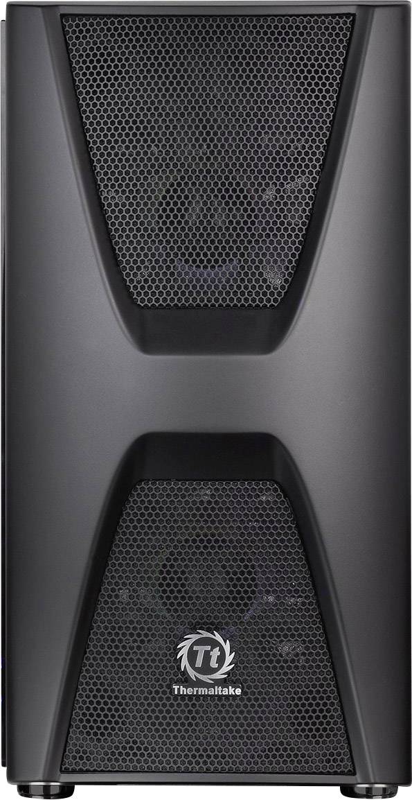 Thermaltake Commander C34 TG Midi-Tower PC-Gehäuse, Gaming-Gehäuse Schwarz 2 Vorinstallierte LED Lüfter, 1 vorinstallierte