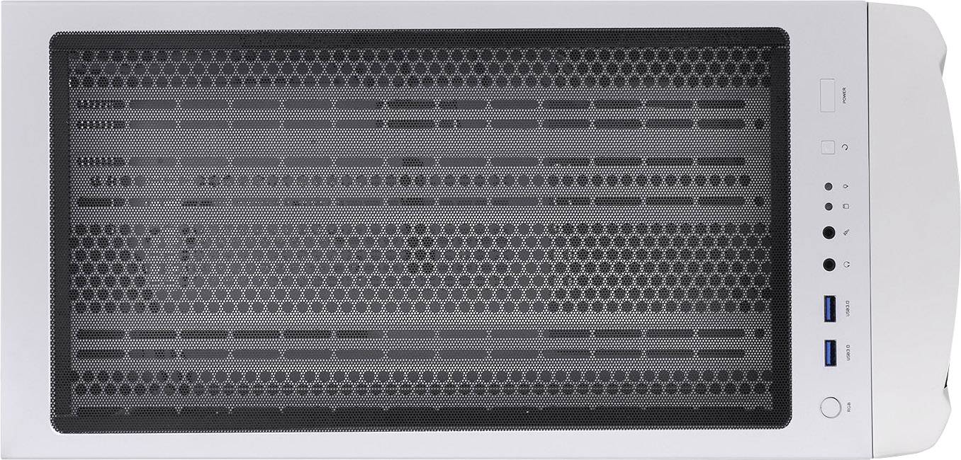 Thermaltake COMMANDER C34 TG Midi-Tower PC-Gehäuse, Gaming-Gehäuse Weiß, Schwarz 2 Vorinstallierte LED Lüfter, 1 vorinstallierter