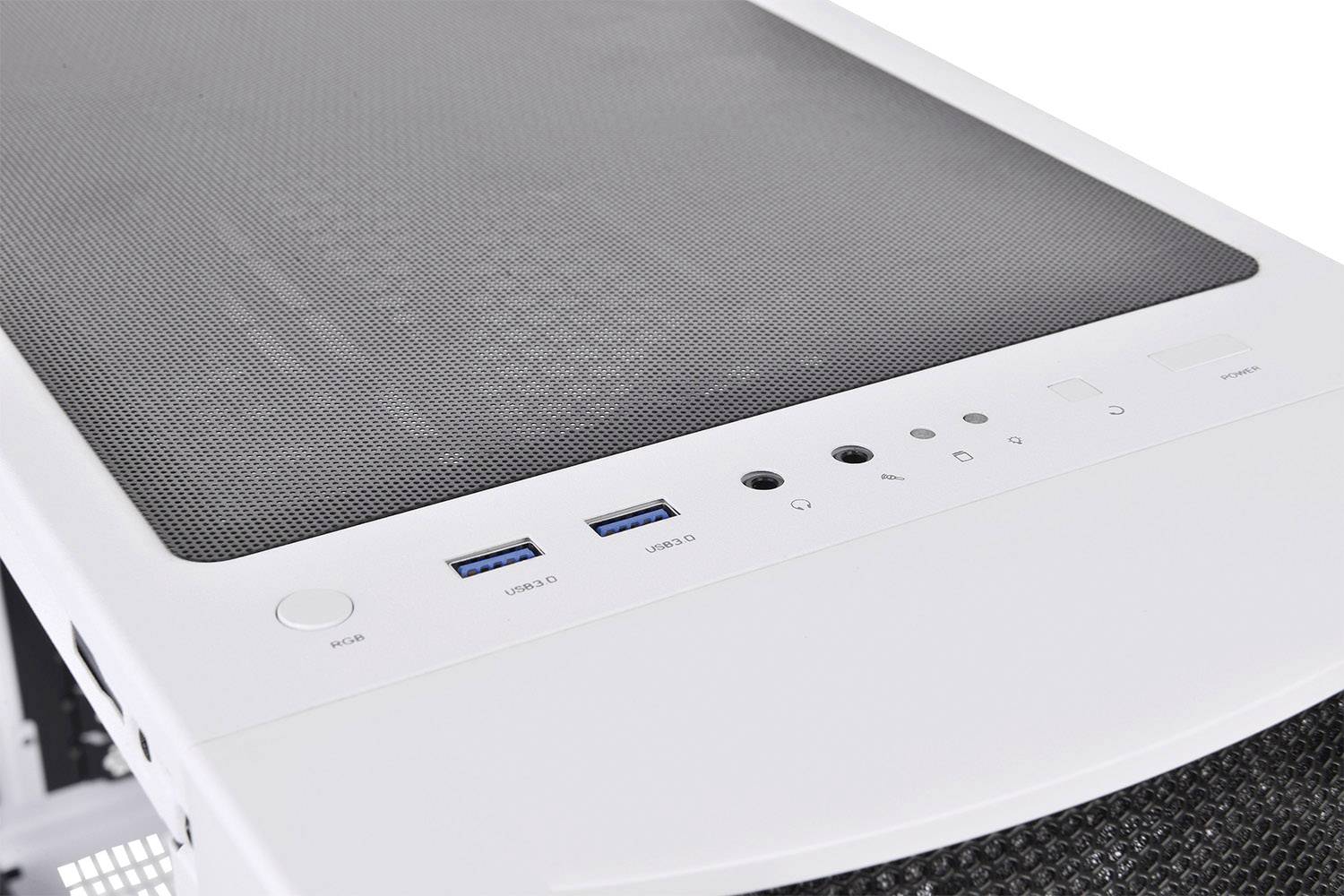 Thermaltake COMMANDER C34 TG Midi-Tower PC-Gehäuse, Gaming-Gehäuse Weiß, Schwarz 2 Vorinstallierte LED Lüfter, 1 vorinstallierter