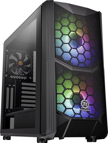Thermaltake Commander C35 TG Midi-Tower PC-Gehäuse, Gaming-Gehäuse Schwarz 2 Vorinstallierte LED L