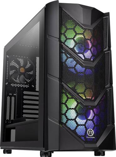 Thermaltake Commander C36 TG Midi-Tower PC-Gehäuse, Gaming-Gehäuse Schwarz 2 Vorinstallierte LED L