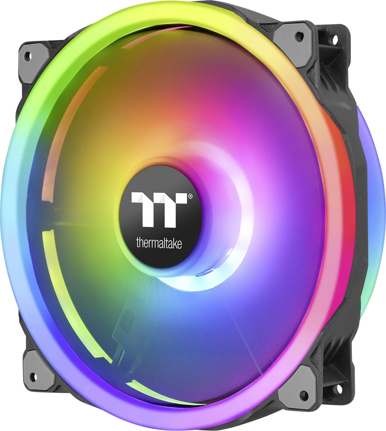 Thermaltake Riing Trio 20 RGB PC-Gehäuse-Lüfter Schwarz, Transparent, RGB (B x H x T) 200 x 200 x 30 mm inkl. LED-Beleuchtung