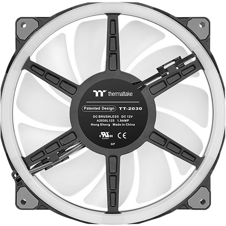 Thermaltake Riing Trio 20 RGB PC-Gehäuse-Lüfter Schwarz, Transparent, RGB (B x H x T) 200 x 200 x 30 mm inkl. LED-Beleuchtung