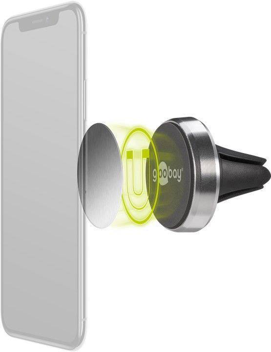 Goobay Magnethalterungs-Set Universal im Slim Design Lüftungsgitter Handy-Kfz-Halterung Magnetbefestigung