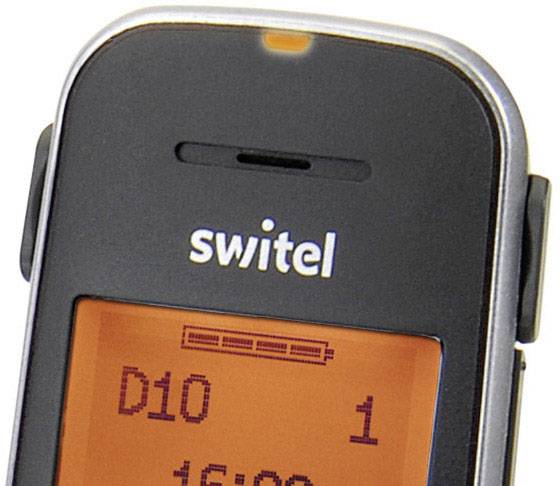 Switel D10 Vita Comfort Zusätzliches Mobilteil für Hörgeräte kompatibel LC-Display Punktmatrix Mono Schwarz/Orange