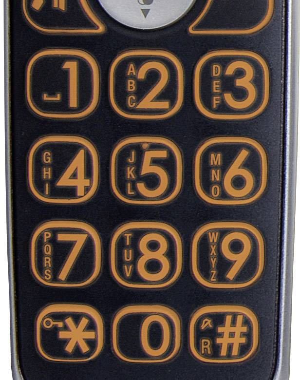 Switel D10 Vita Comfort Zusätzliches Mobilteil für Hörgeräte kompatibel LC-Display Punktmatrix Mono Schwarz/Orange